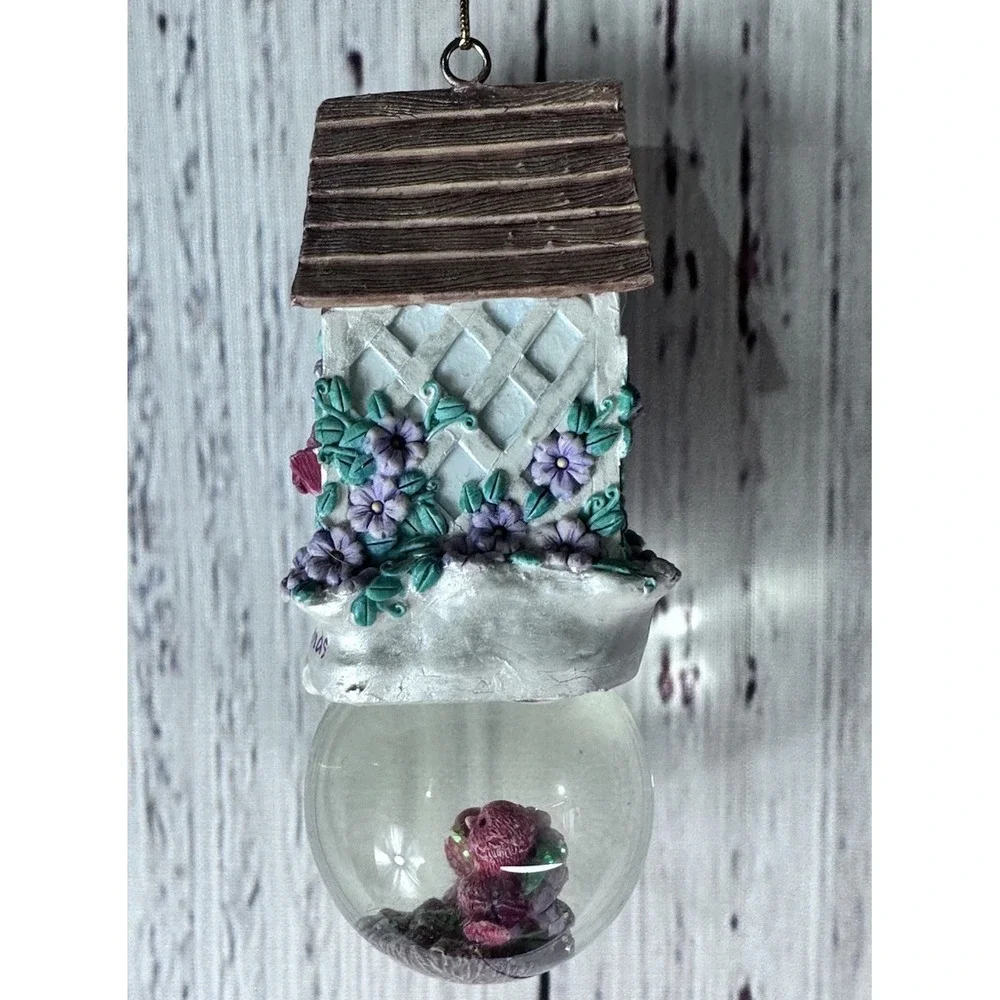 Carlton Cards Birdhouse Hanging Globe‎ Birds Vintage Floral